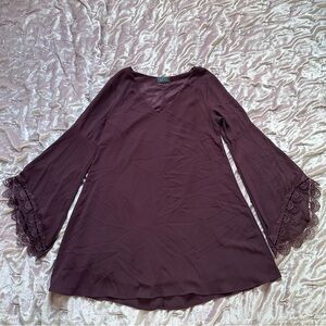 Astr Long Sleeve Dress in Deep Purple